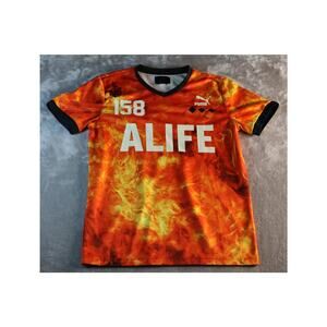 Puma Alife Shirt Mens Small Orange Flame Soccer Jersey DryCell 158 Streetwear